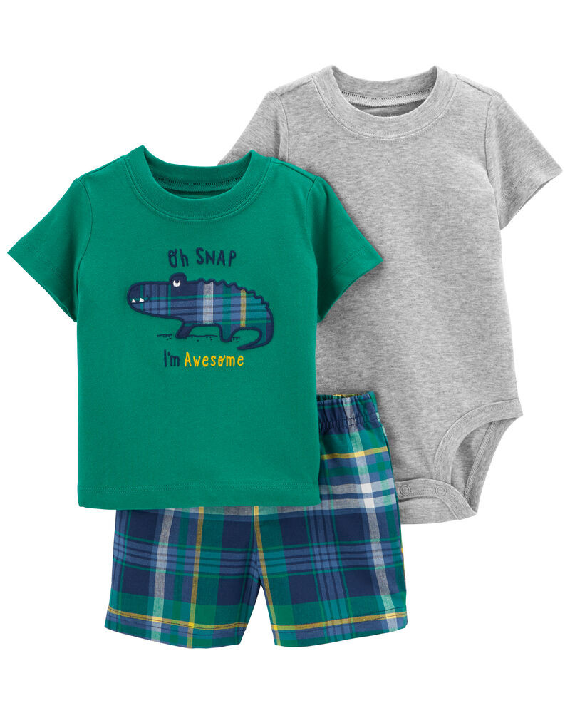 3-Piece Alligator Little Short Set | Carter's