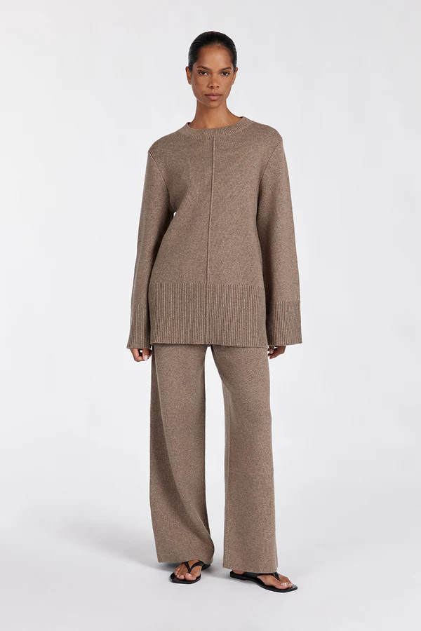 CLEMENCE CHOC MARLE KNIT PANT | DISSH