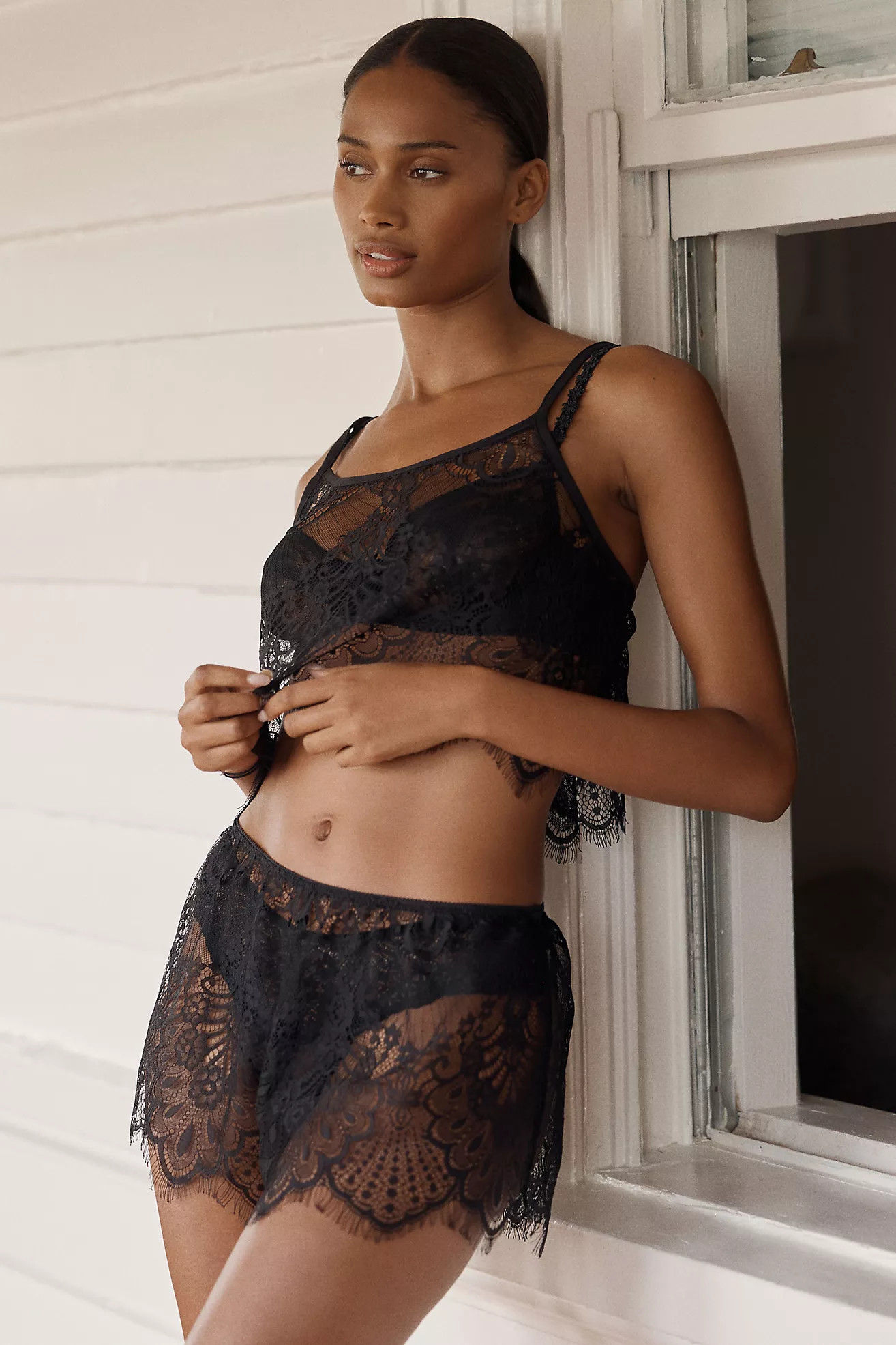 LyreBird Sheer Lace Tap Shorts | Anthropologie (US)