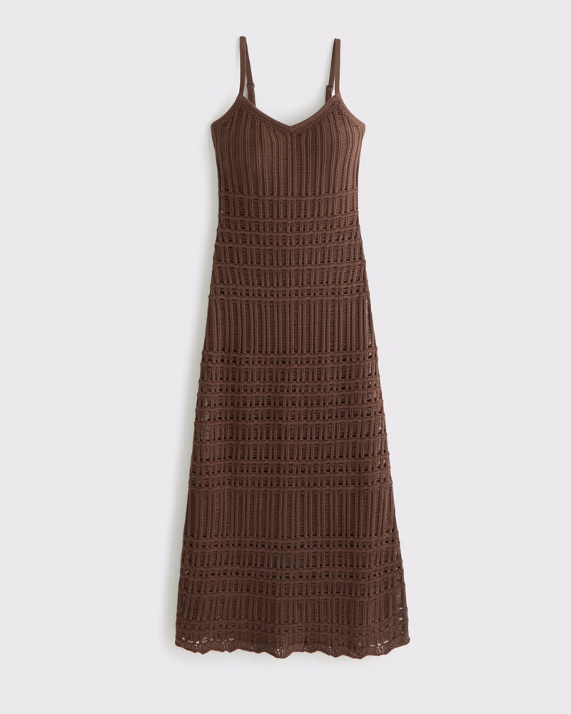 Abercrombie & Fitch Women's Crochet-Style Maxi Dress in Brown - Size M | Abercrombie & Fitch (US)