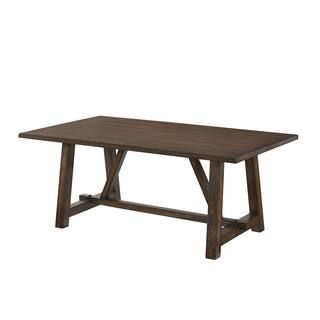 Acme Furniture Kaelyn 72 in. Rectangle Brown Wood Top with Wood Frame (Seats 6) 73030 - The Home ... | The Home Depot