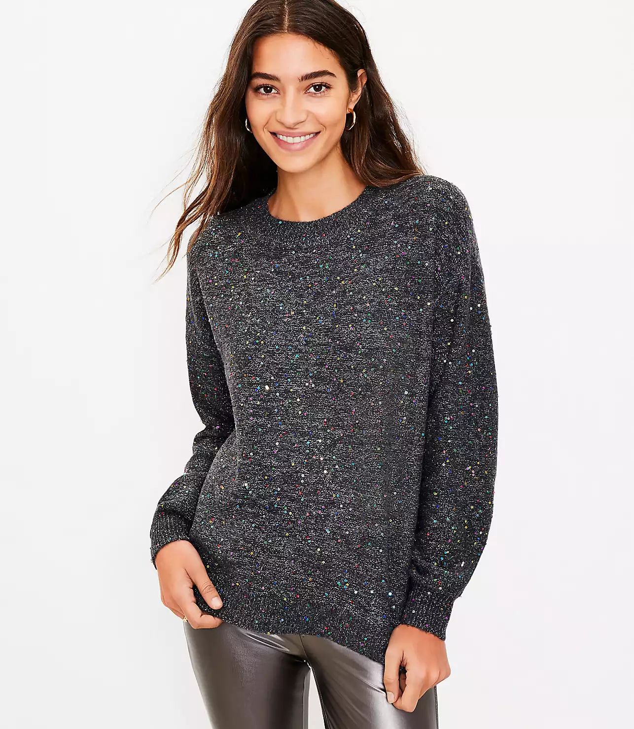 Rainbow Sequin Sweater | LOFT