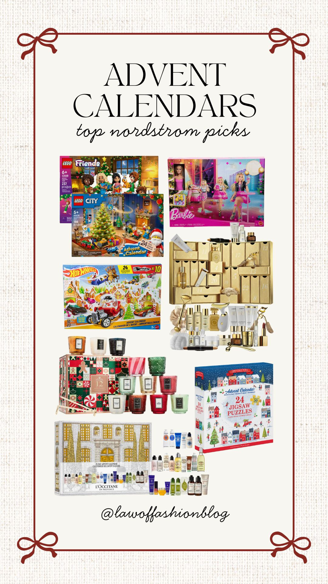 Advent Calendars from Nordstrom 🎁 Gift ideas for the whole family, kids, for her, mom, wife, puzzle, beauty, toys, candles, lego, barbie, holiday gifting, Christmas gifting. 

 #LTKGiftGuide #LTKHoliday #LTKFamily
