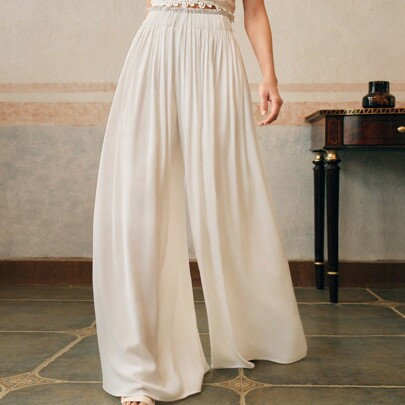High Waist Loose Wide Leg Casual Comfortable Pants For Women, "Old Money" Style | SHEIN