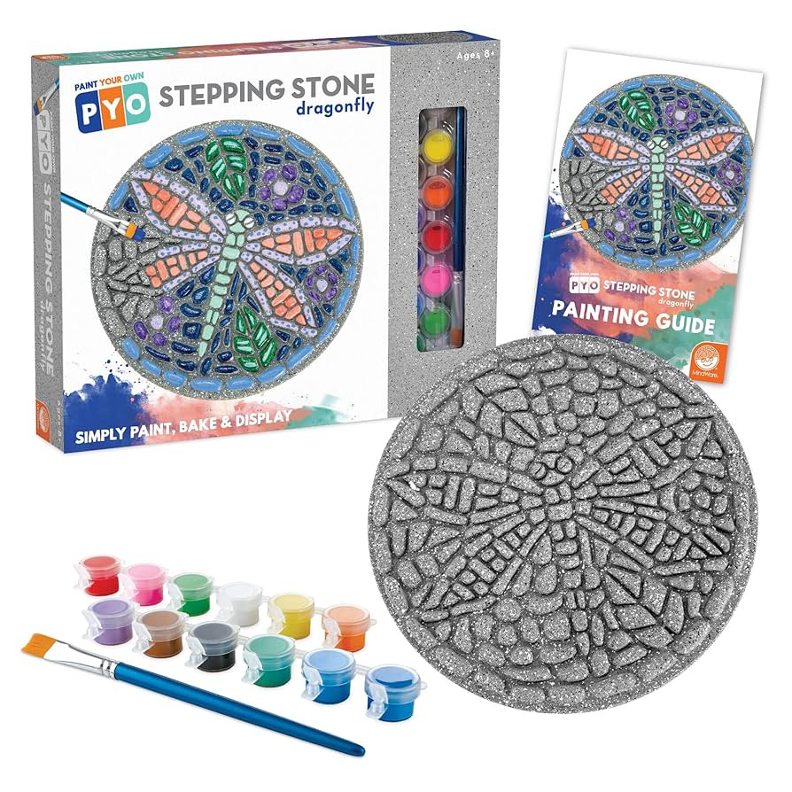 MindWare Paint Your Own Stepping Stone: Dragonfly - Paint Your Own Stepping Stones for Kids Craft... | Amazon (US)