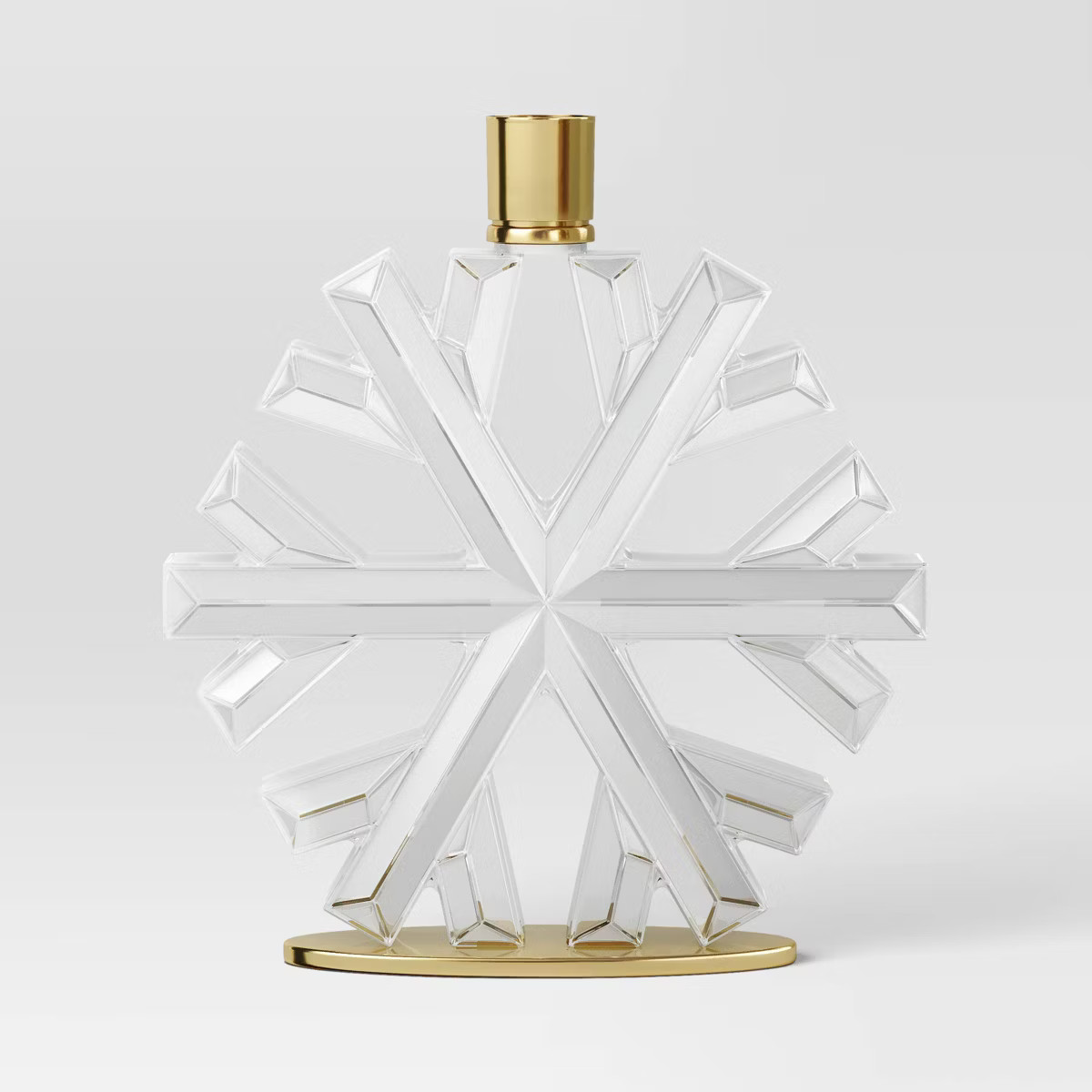 6.8"x6.6" Taper Acrylic Snowflake Christmas Sculpture Candle Holder Clear - Wondershop™ | Target