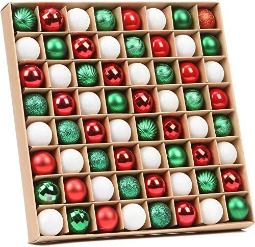 Sea Team 64-Pack Mini Christmas Ball Ornaments with Strings, 30mm/1.18-Inch Small Baubles, Shatte... | Amazon (US)