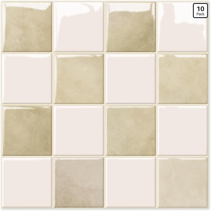 10 Sheet Thicker Peel and Stick Backsplash, 12"x12" Self-Adhesive Wall Tiles for Kitchen and Bath... | Amazon (US)