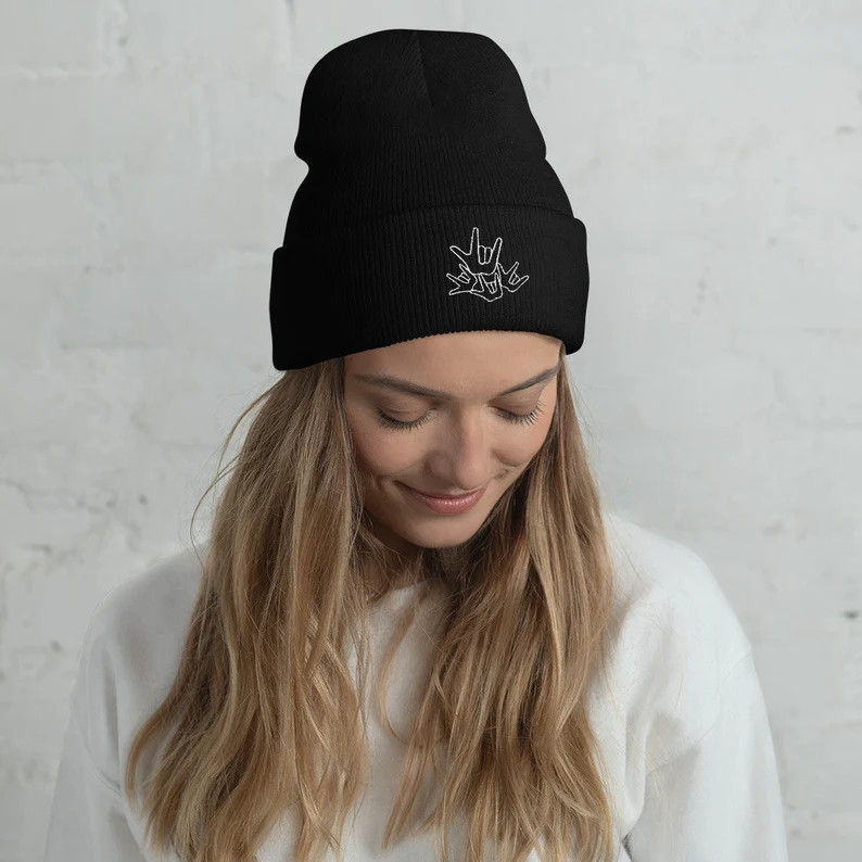 ILY in ASL Cuffed Beanie - Etsy | Etsy (US)