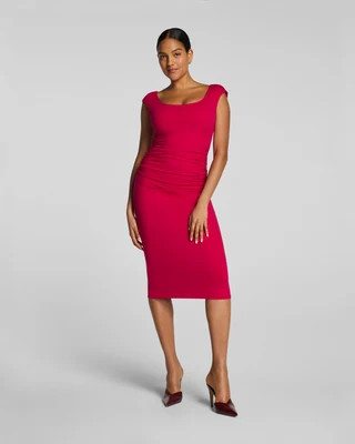 SPANXsmooth®  Jersey Scoop Neck Ruched Midi Dress | Spanx