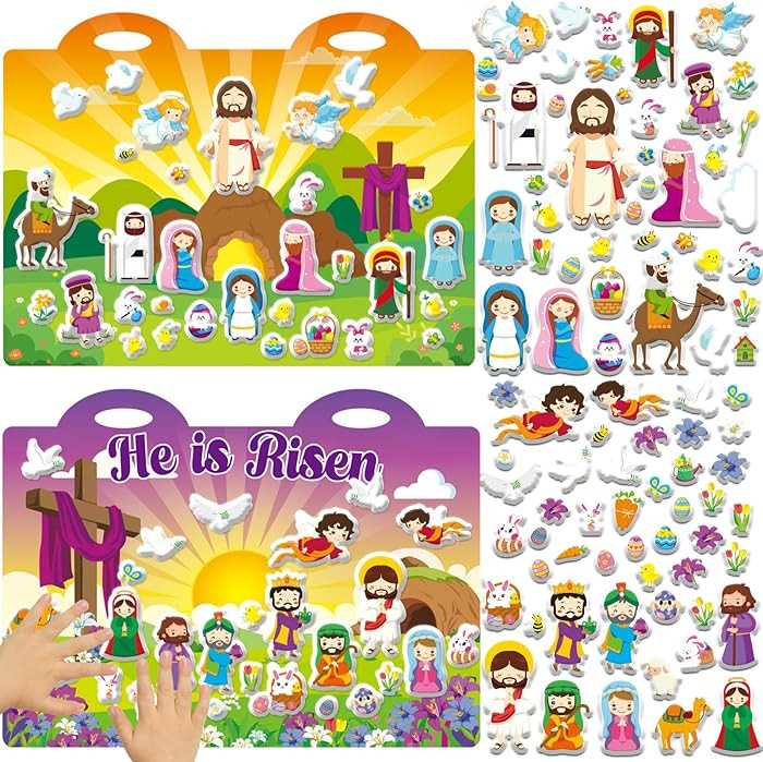 Easter 3D Puffy Sticker Activity Book 100 Reusable Stickers Activities Easter Sticker Book Scenes... | Amazon (US)