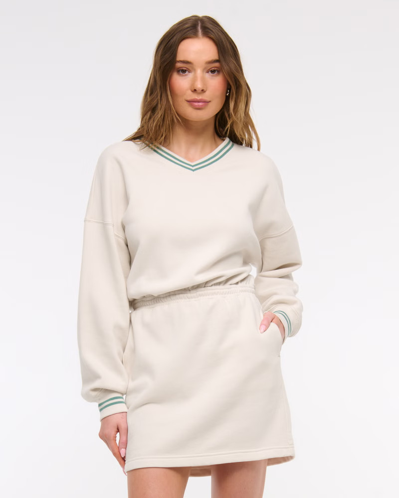 Women's Fleece V-Neck Mini Dress | Women's Dresses & Jumpsuits | Abercrombie.com | Abercrombie & Fitch (US)