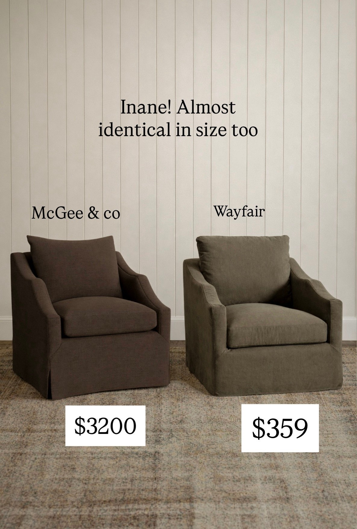 Oh my gosh, you guys this is the look for less of the year. I have not seen anyone else post this in this chair is new looks exactly like McGee and Co. I would grab it because it will sell out look for less accent chair, brown, accent chair, vintage style, accent chair, modern accent chair.

#LTKHome #LTKSaleAlert