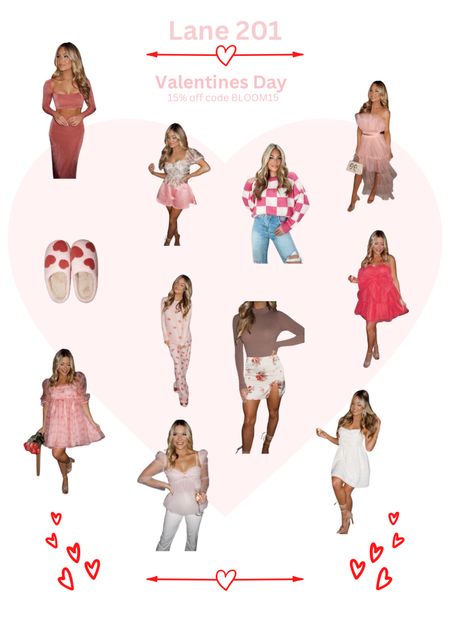 Valentine’s Day outfits 
Dresses, matching sets, skirts, silk pink shorts, sweaters, pajamas, slippers 

#LTKU #LTKsalealert #LTKSeasonal