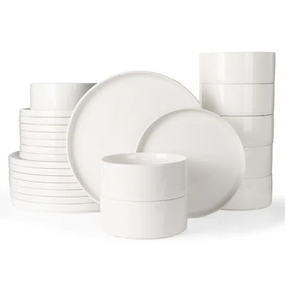 Jade Plates And Bowls Sets, 24 Piece Dinnerware Sets,Set For 8, White | Wayfair North America