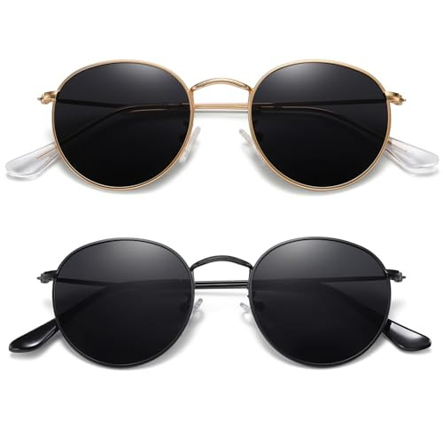 MEETSUN Round Polarized Sunglasses for Women Men Classic Retro Metal Frame Sun Glasses UV Protect... | Amazon (US)