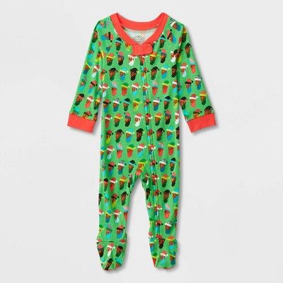 Baby Multi Santa Print Matching Family Footed Pajama - Wondershop™ Green | Target