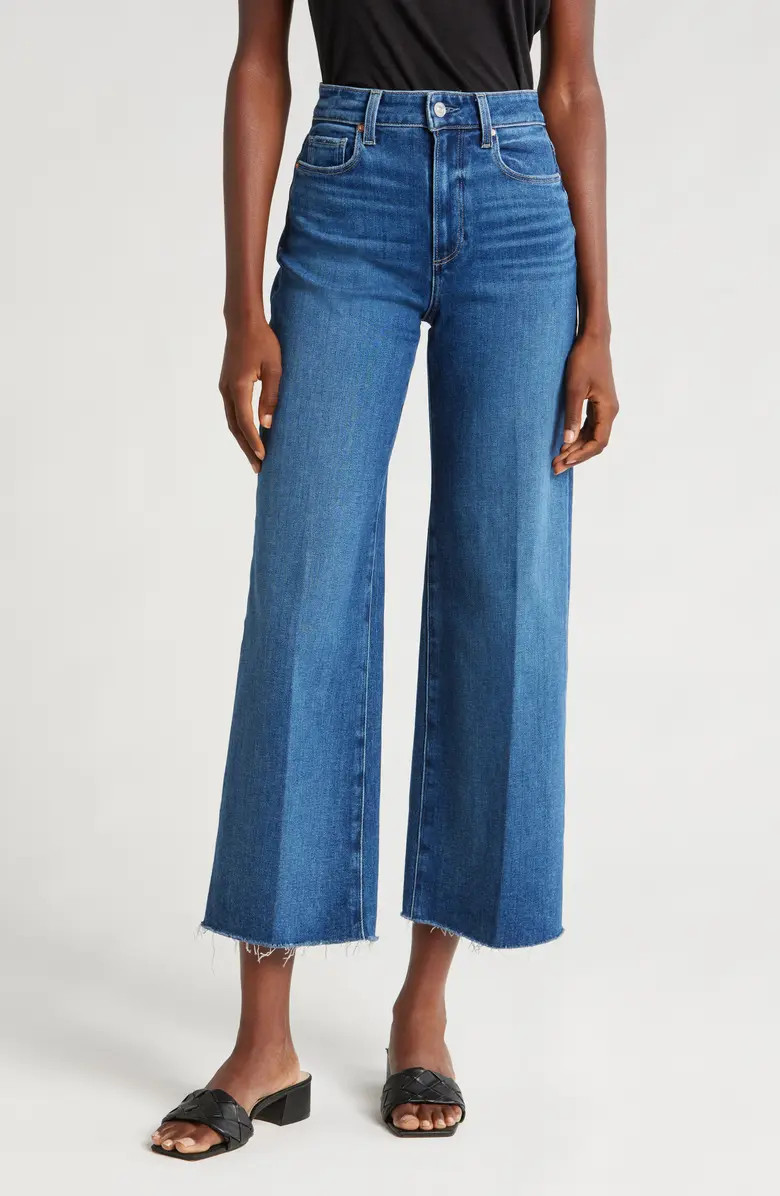 Anessa Raw Hem Wide Leg Crop Jeans | Nordstrom