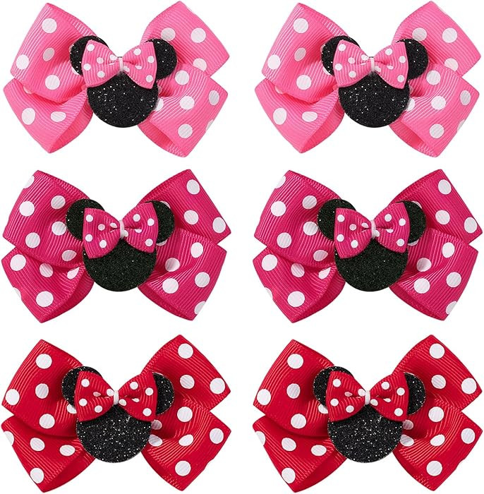 6PCS Mouse Ears Hair Clips, Cute 3 Inch Hair Accessories, Birthday Party Decoration for Baby Todd... | Amazon (US)