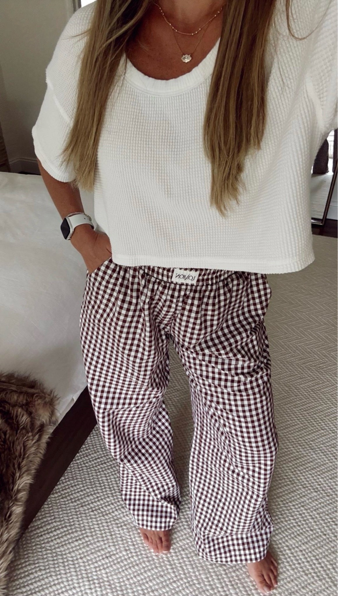 Aerie tee and Amazon gingham pants - so cute for fall! Wearing medium for looser fit

#LTKgrwm #LTKootd #LTKSeasonal