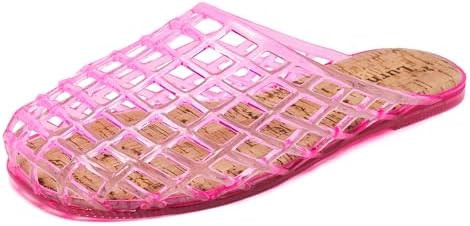 Clear Jelly Mesh Slide Sandals for Women Slip on Closed Toe Flats Sandals Summer Beach Jelly Shoe... | Amazon (US)