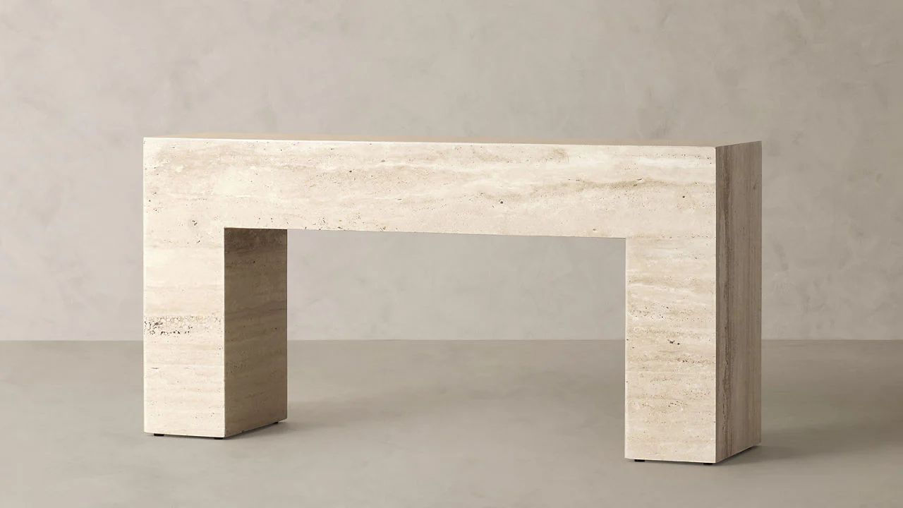 Brooklyn Travertine Console Table - 6002088 | BR Home