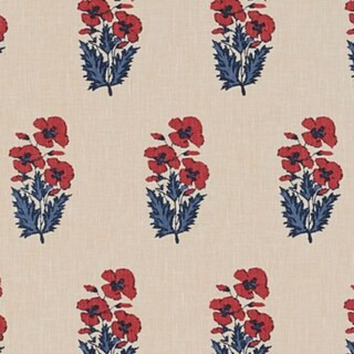 Leila Blue & Red Fabric by the Yard | Ballard Designs, Inc.