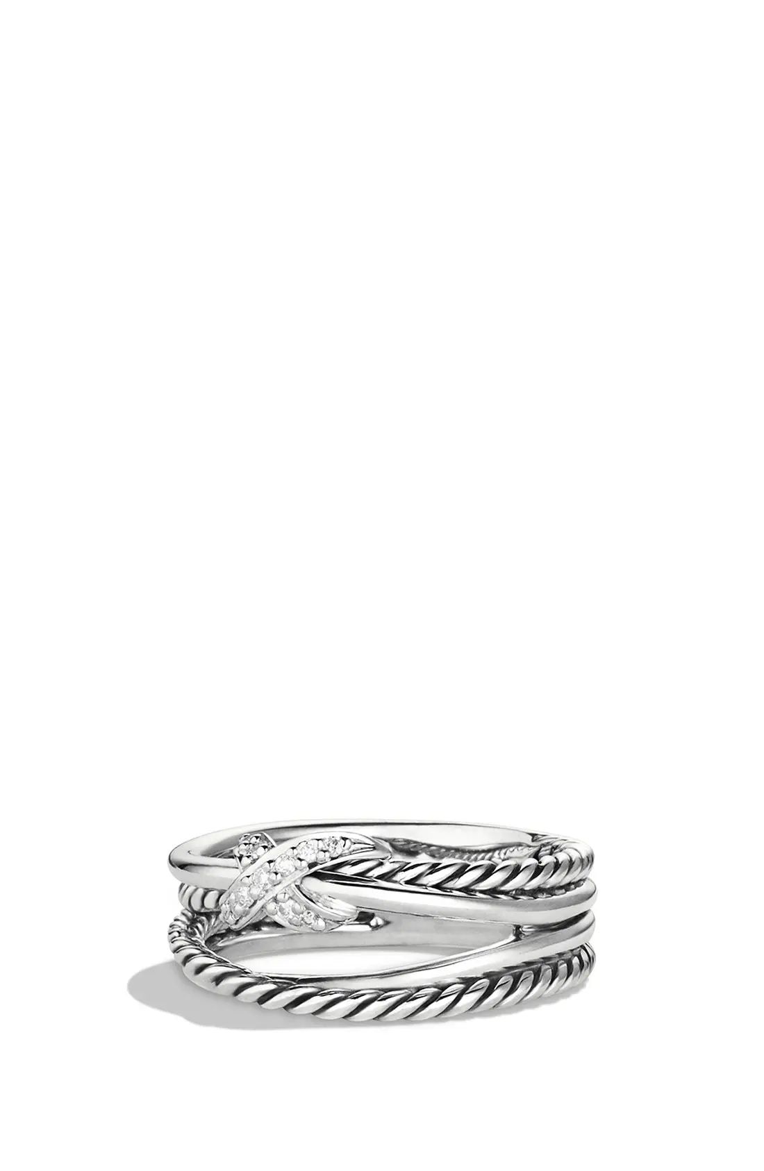 Women's David Yurman 'X Crossover' Ring With Diamonds | Nordstrom