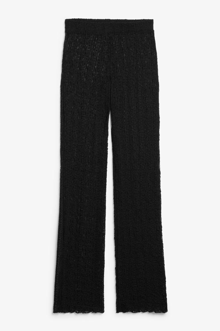 Structured lace trousers - Black - Ladies | H&M GB | H&M (UK, MY, IN, SG, PH, TW, HK)