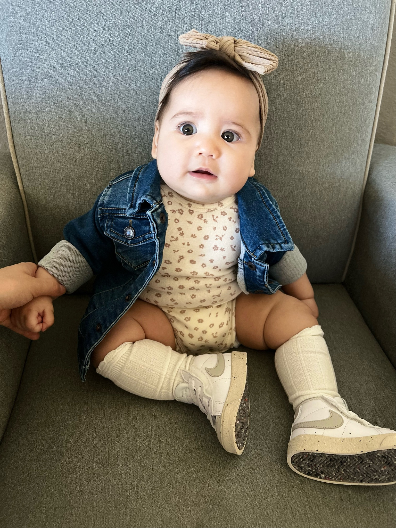 Baby girl fashion. Baby girl outfit. Little kid outfit. Cute baby style. Baby blue jean jacket. Baby sneakers. Little kid sneakers. Baby socks. Baby stockings. Little girl outfit. Baby fall fashion. Baby fall outfit. Fall outfit for baby. Baby girl style. Nike blazer. Target style. Baby bodysuit. 

#LTKbaby #LTKSeasonal #LTKshoecrush