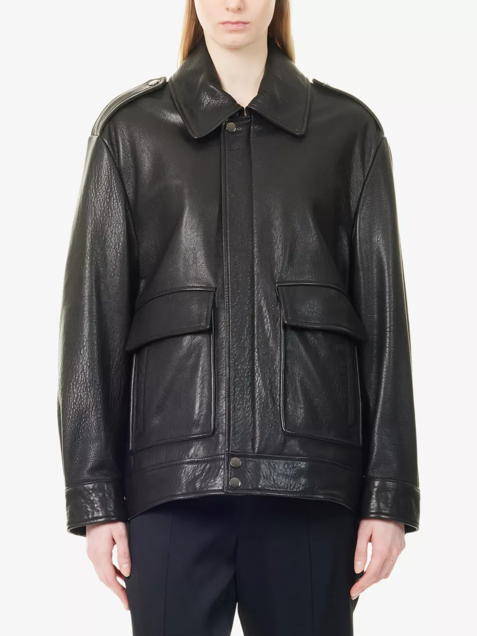 Drey Oversized Leather Jacket | Selfridges
