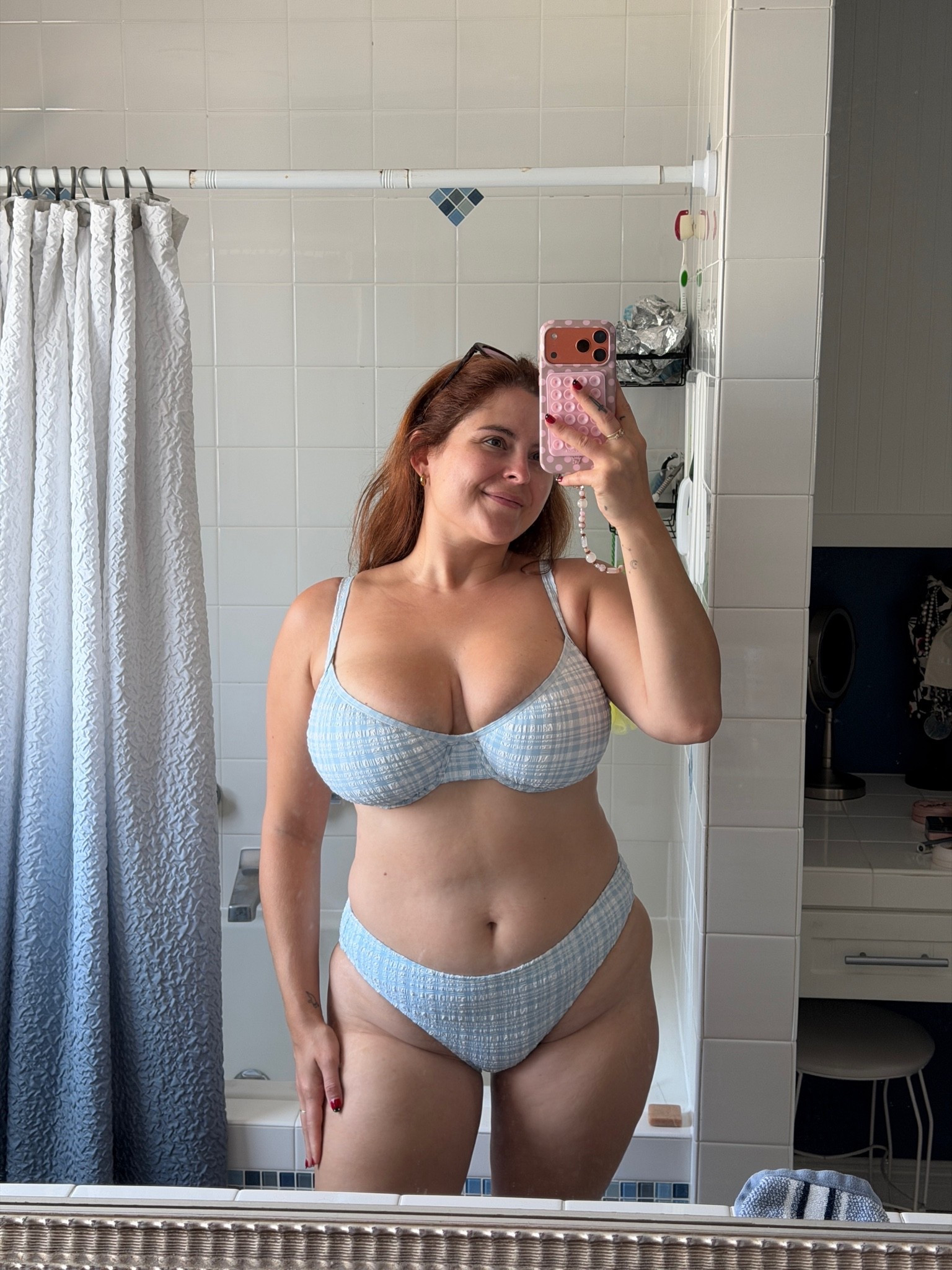 Gingham light blue bikini

#LTKSwim #LTKMidsize #LTKPetite