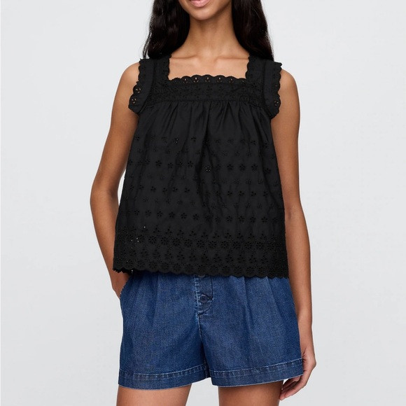 Elegant Black Eyelet Blouse | Poshmark