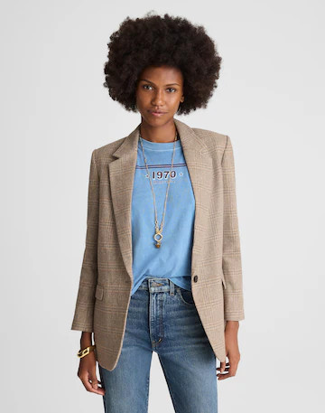 The Mercer Relaxed Blazer in Plaid | Madewell