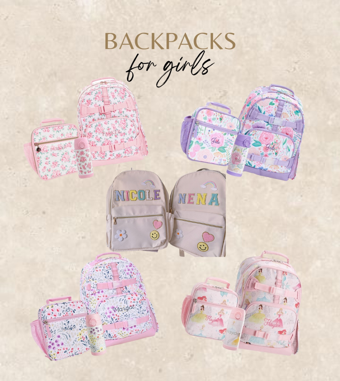The cutest backpacks ever for girls!
Love that they come in different size options and are offered in set bundles with lunchbox and water bottle. Plus they can be personalized with a name!
These are the cutest colors and print options!

Backpack, lunch bag, personalized, custom, toddler, preschool, day care, elementary school, middle school, high school, back to school 



#LTKfamily #LTKkids #LTKsalealert