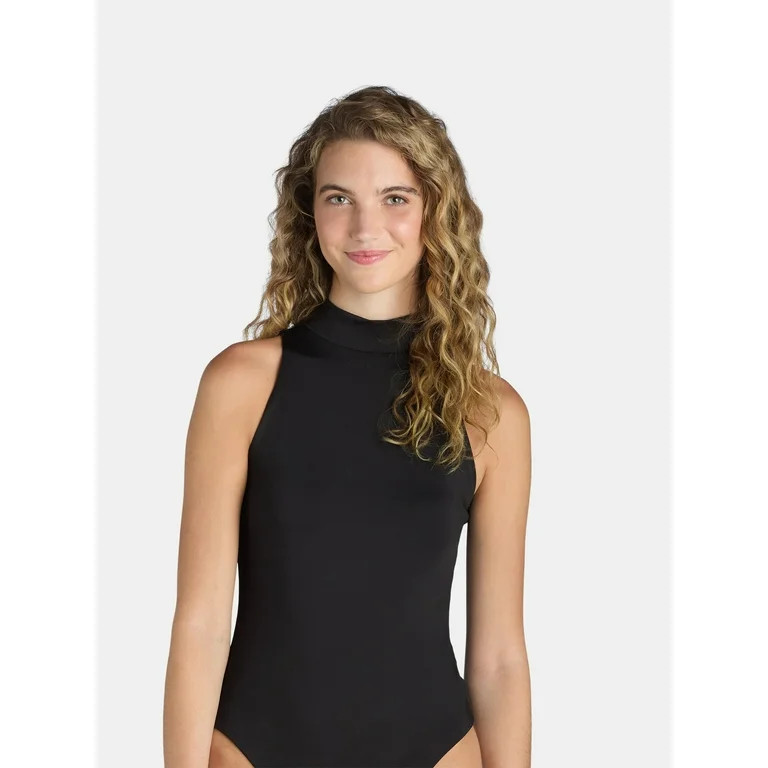 Madden NYC Juniors Mock Neck Bodysuit, Sizes XXS-XXL | Walmart (US)