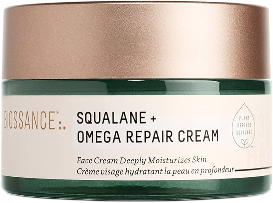 Biossance Squalane + Omega Repair Moisturizer. Rich Moisturizer with Hyaluronic Acid and Ceramide... | Amazon (US)