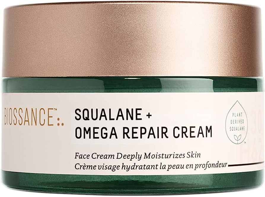 Biossance Squalane + Omega Repair Moisturizer. Rich Moisturizer with Hyaluronic Acid and Ceramide... | Amazon (US)