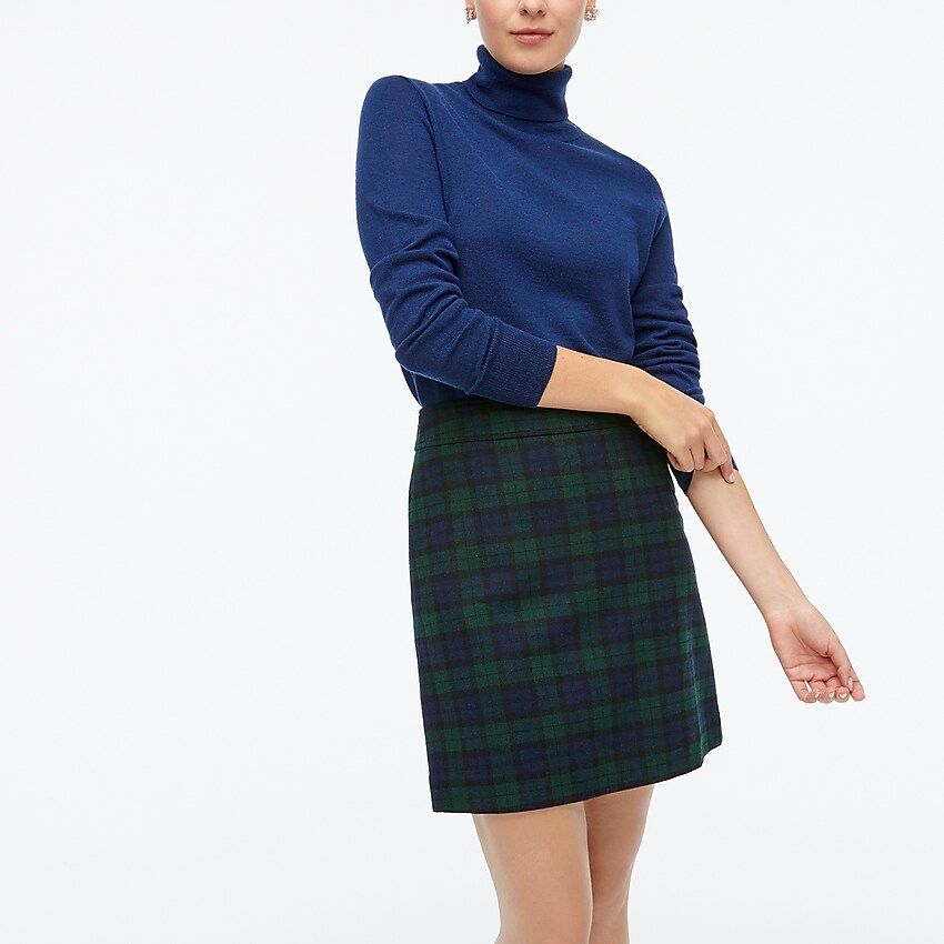 Wool-blend mini skirt in Black Watch plaid | J.Crew Factory