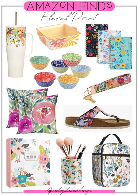 Amazon Finds / Floral Print / Amazon Home / Recipe Book / Lunch Bag / Floral Bowl / Throw Pillow / Tumbler Cup / Spiral Notebook / Office Accessories / Amazon Sandals / Keychain / 

#LTKfindsunder100 #LTKsalealert #LTKfindsunder50