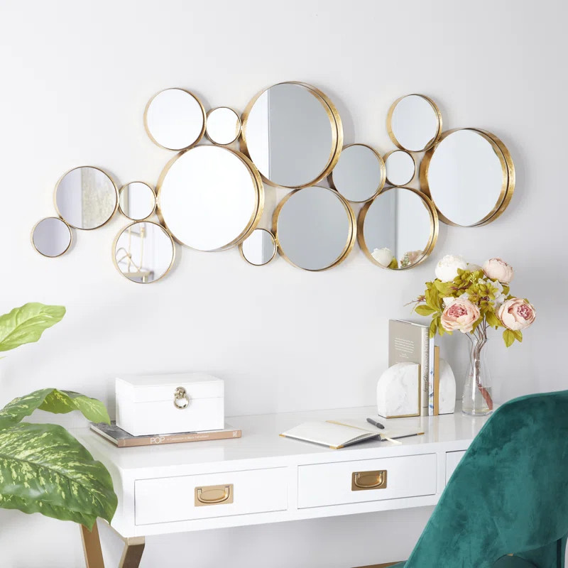 Gold Metal Round Bubble Cluster Wall Mirror | Wayfair North America