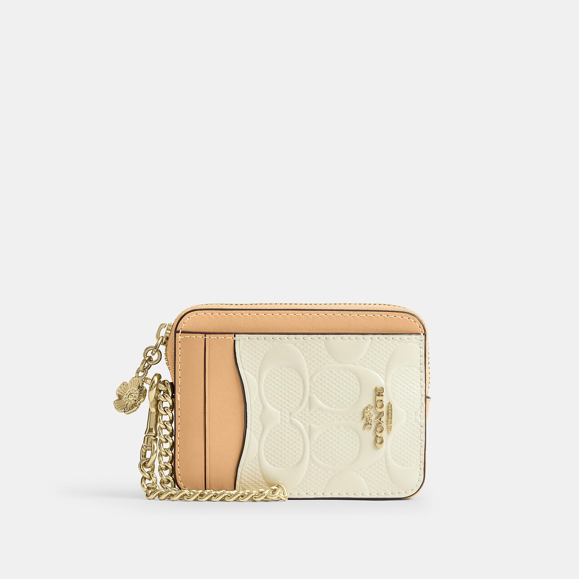 Zip Card Case In Signature Leather With Charm | Coach Outlet US