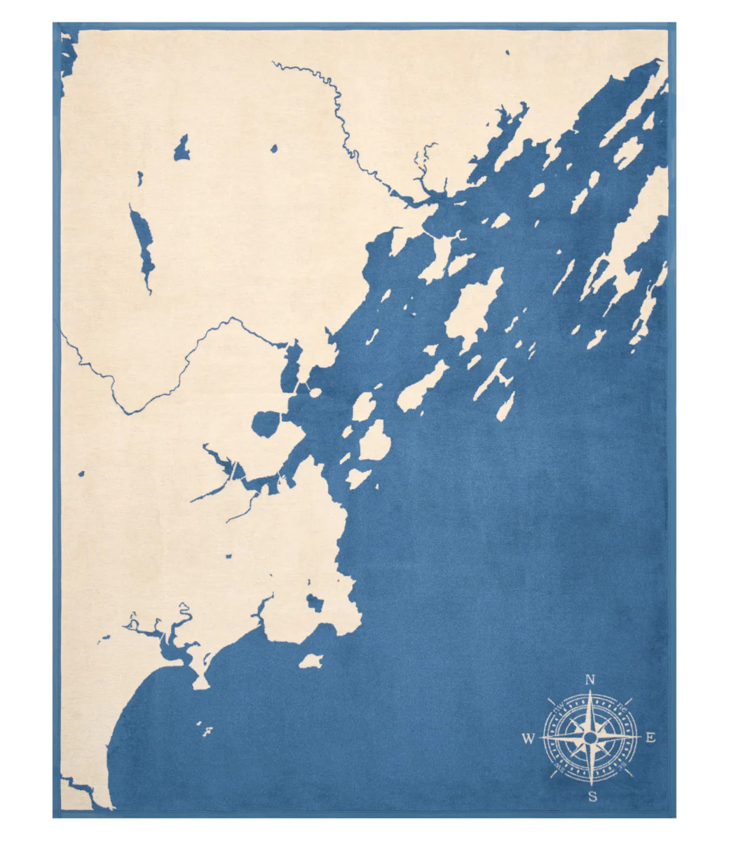 Casco Bay Map Throw Blanket | ChappyWrap | ChappyWrap