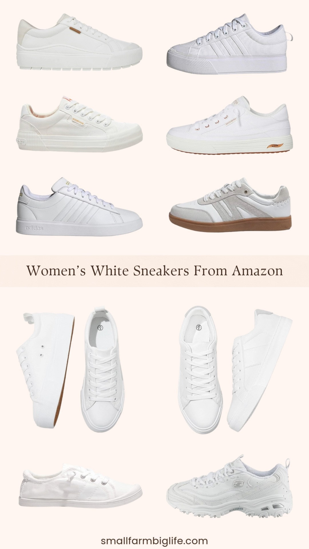 These women’s white sneakers from Amazon are some of my favorite easy everyday shoes. From classic canvas slip ons and platform sneakers to comfy styles from Skechers, Adidas, Dr. Scholl’s, and Rocket Dog, these are perfect with jeans, dresses, or casual outfits. Simple white sneakers like these go with everything and are a staple for spring and summer outfits. 

 #LTKgrwm #LTKootd #LTKOver40