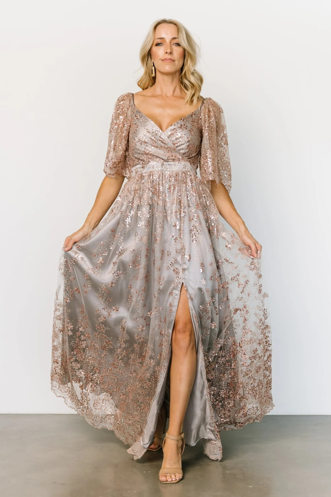 Genevieve Glitter Maxi Dress | Emerald | Baltic Born
