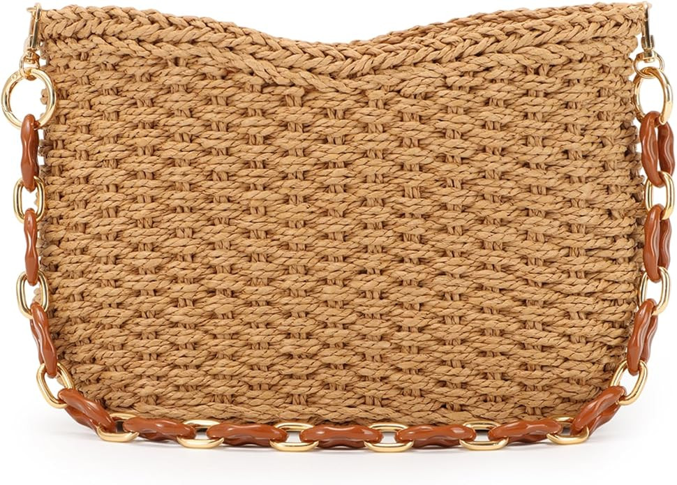 GOKTOW Straw Purse Bag,Woven Handbag,Summer Purse,Raffia Tote CrossBag for Beach Summer Travel | Amazon (US)