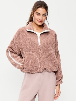 Loose Sherpa Quarter-Zip Pullover | Old Navy (CA)