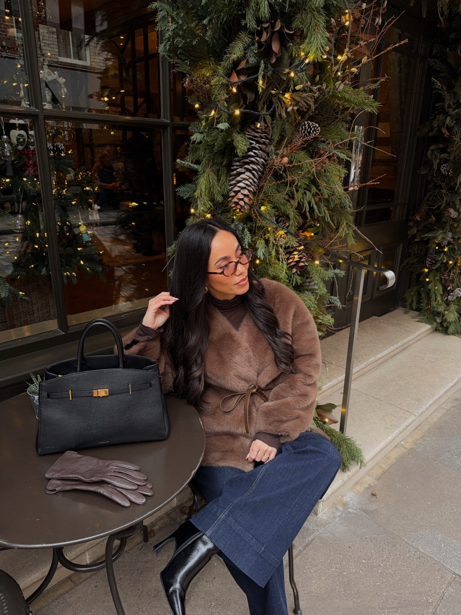Winter outfit of the day 🐻 

Chocolate brown, faux fur, mint velvet, Demellier London 

#LTKstyletip #LTKwinter #LTKuk