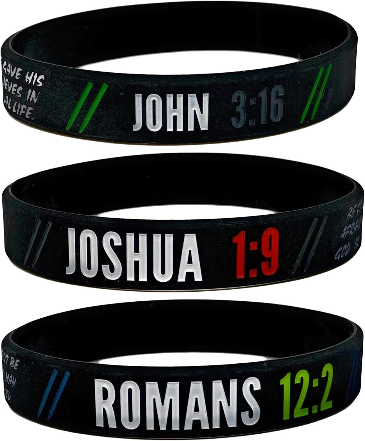 Christian Wristbands with Bible verses (6 pack). Religious Silicone Bracelets For Guys, Girls, Te... | Amazon (US)