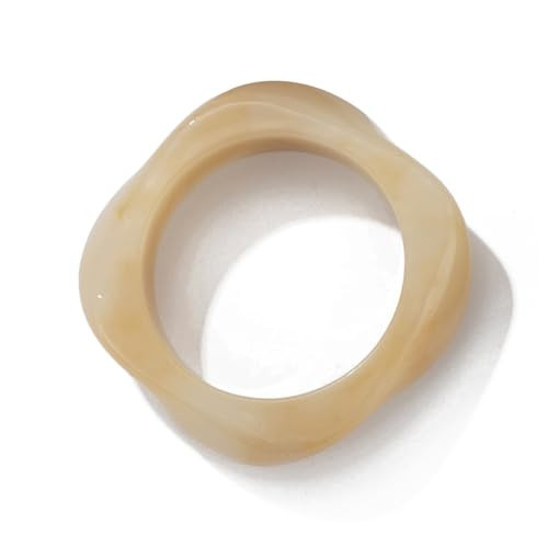 Titayen Acrylic Resin Chunky Bangle Bracelets for Women Multiple Color Acrylic Resin Irregular Geometric Bangle Bracelet Wristband Jewelry (beige) | Amazon (US)